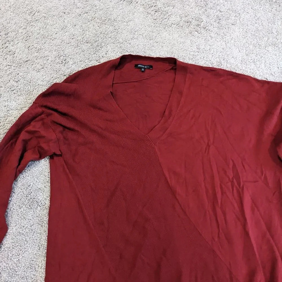 Lafayette 148 New York Diagonal Rib Sweater Red Side XL - Picture 2 of 9